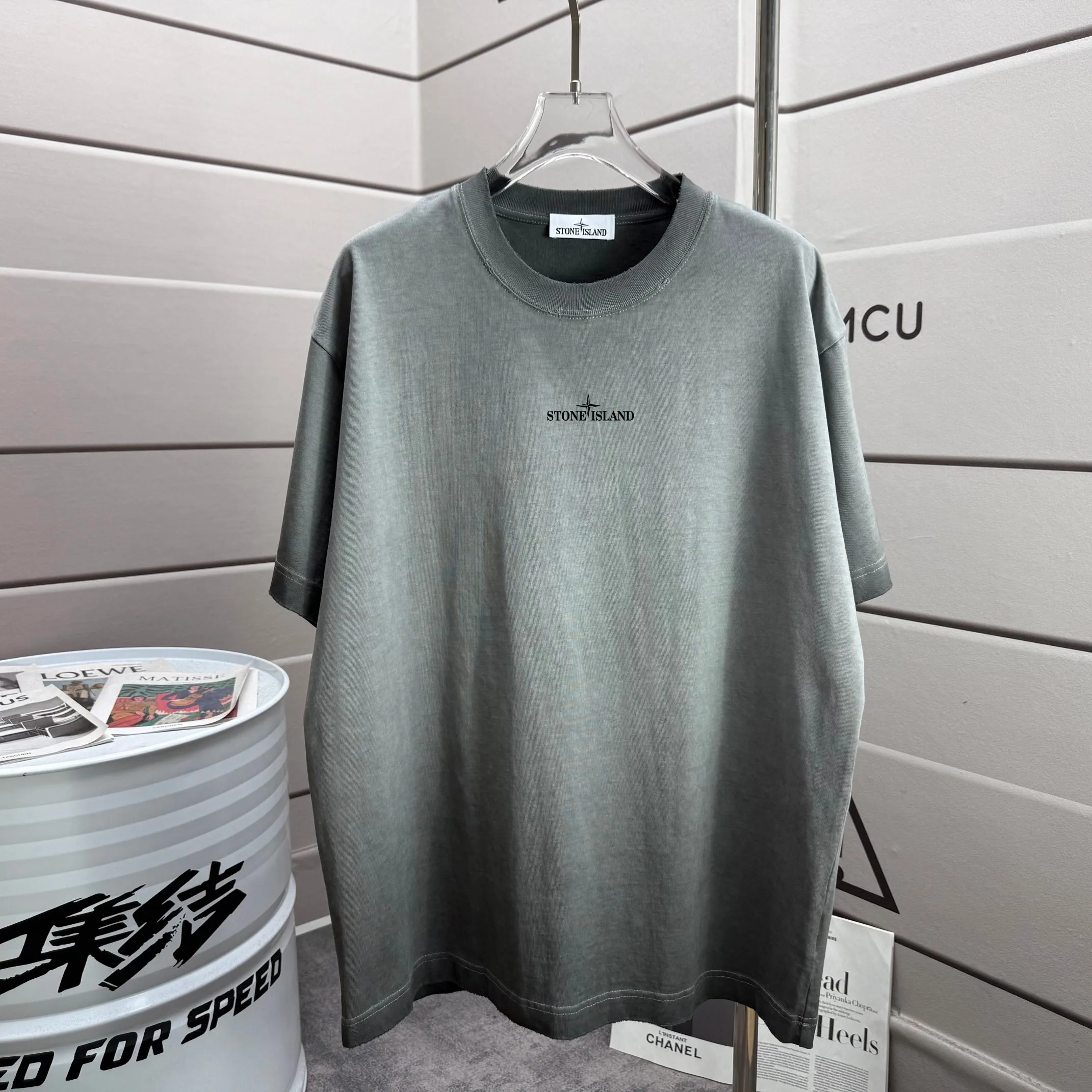 P160 Ston* islan* 石*岛 2025 autumn and winter new style Washed and worn 320g round neck short-sleeved tee Unisex loose version Color: Washed black Washed white Washed gray Brown Size: S M L XL XXL Size: S (90-130 pounds) M (120-150 pounds) L (140-165 pounds) (160-180 catties) XXL (180-210 catties)